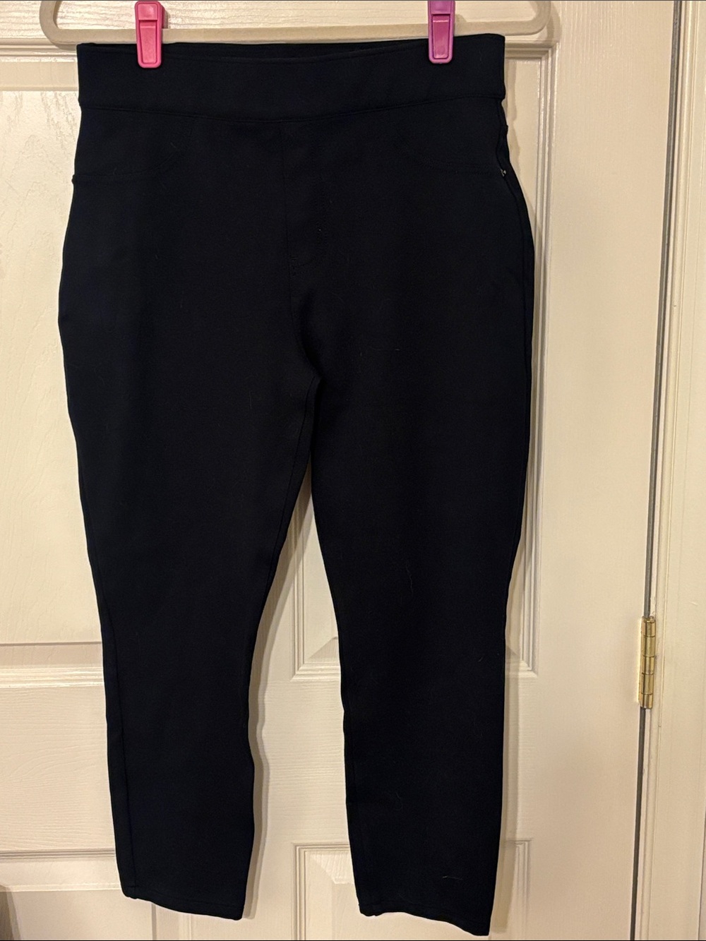 SPANX Cropped Petite Black Stretch Pull-On Pants LP